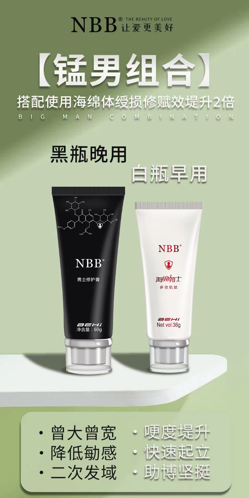 nbb修復(fù)膏黑瓶和白瓶的效果區(qū)別？增大助勃